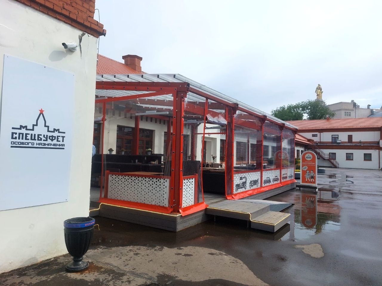 ПВХ шторы для летней террасы кафе в Мценске